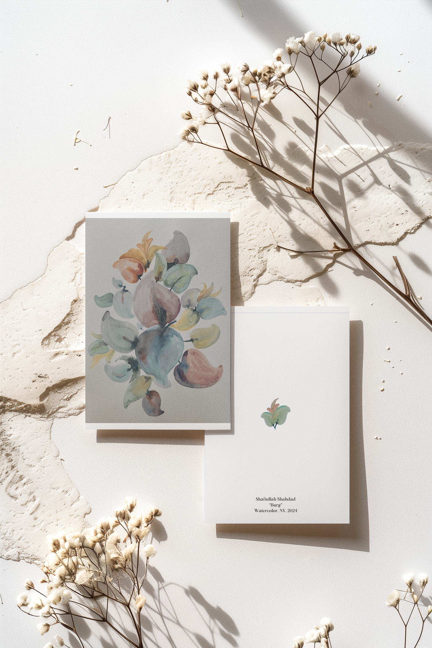 "Barg" Authentic Floral Colorful Original Greeting Card